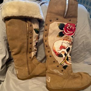 Ed Hardy over the knee boot